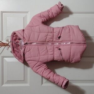 btween Cozy Pink Fleece-Lined Puffer Jacket Girl 4T